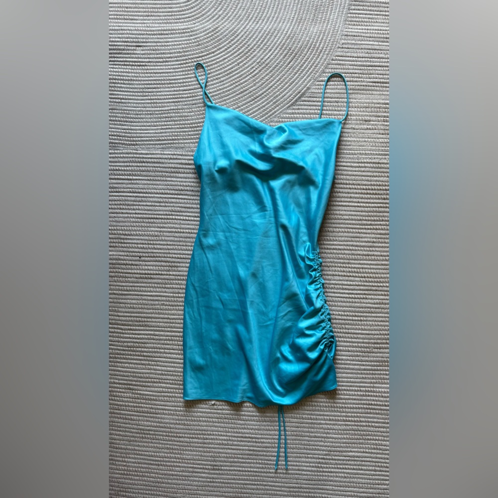 Topshop Blue Mini Satin Dress